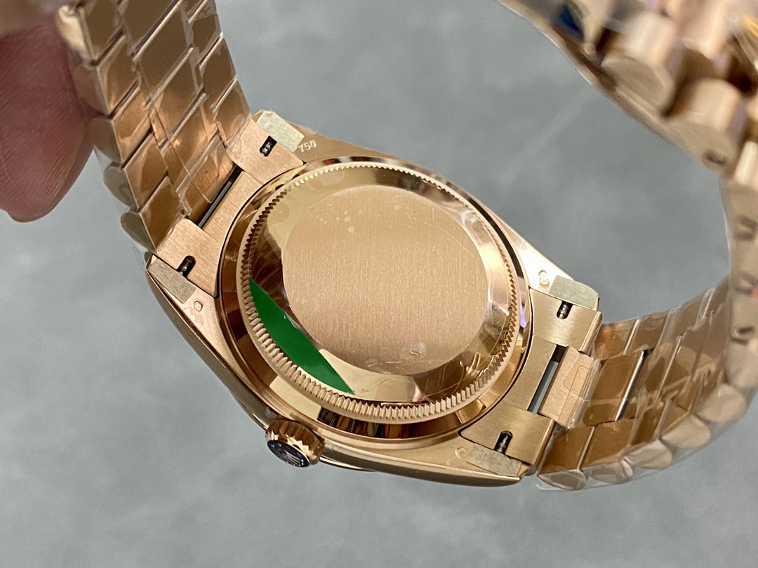 Rolex Day-Date 36 Rose Gold Turquoise Diamond-Set Roman Dial Diamond Bezel m128345rbr 0064