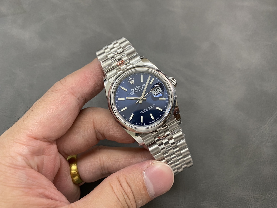 Rolex Datejust 126200 Blue Index Dial Jubilee Stainless Steel 36MM Unisex Replica Watch