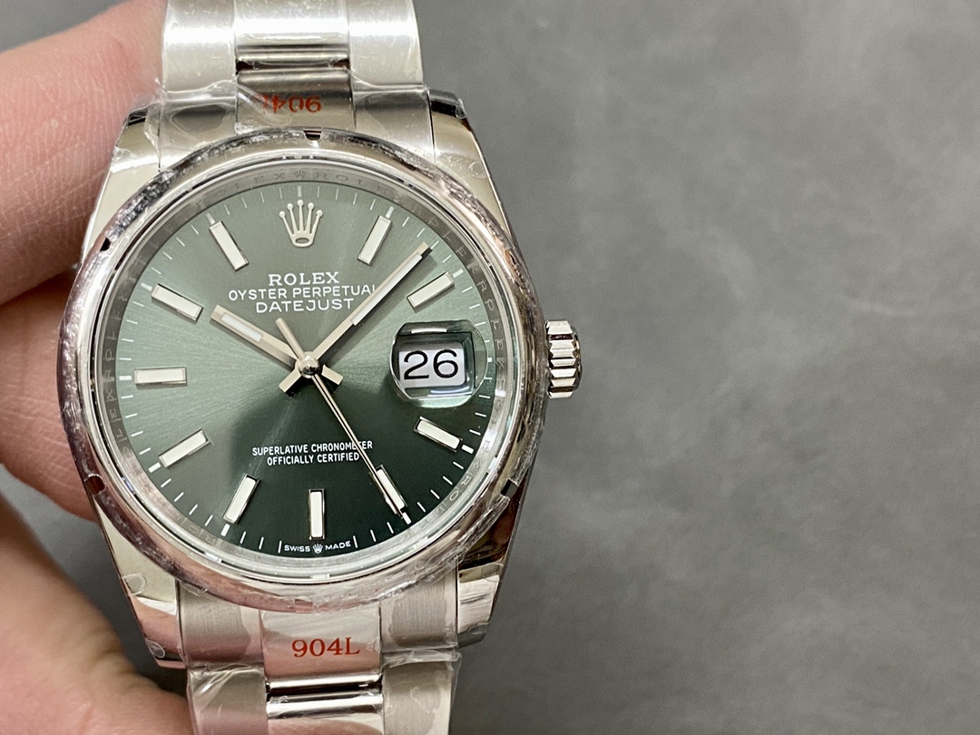 Rolex Datejust 126200 Green Index Dial Stainless steel 36MM Unisex Replica Watch