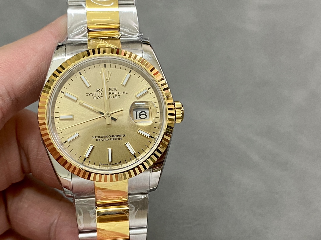 Rolex Datejust 126233 Champagne Index Dial 36MM Unisex Replica Watch
