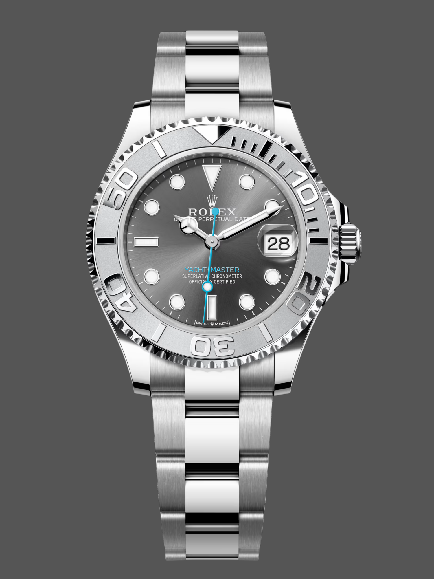 Rolex Yacht-Master 37 Automatic Slate Grey Dial Platinum Bezel Steel M268622 0002 Women's Watch