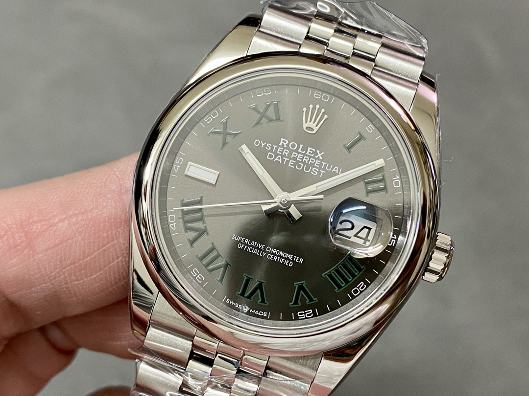 Rolex Datejust m126200 0017 Grey Wimbledon dial Stainless Steel 36MM Unisex Replica Watch