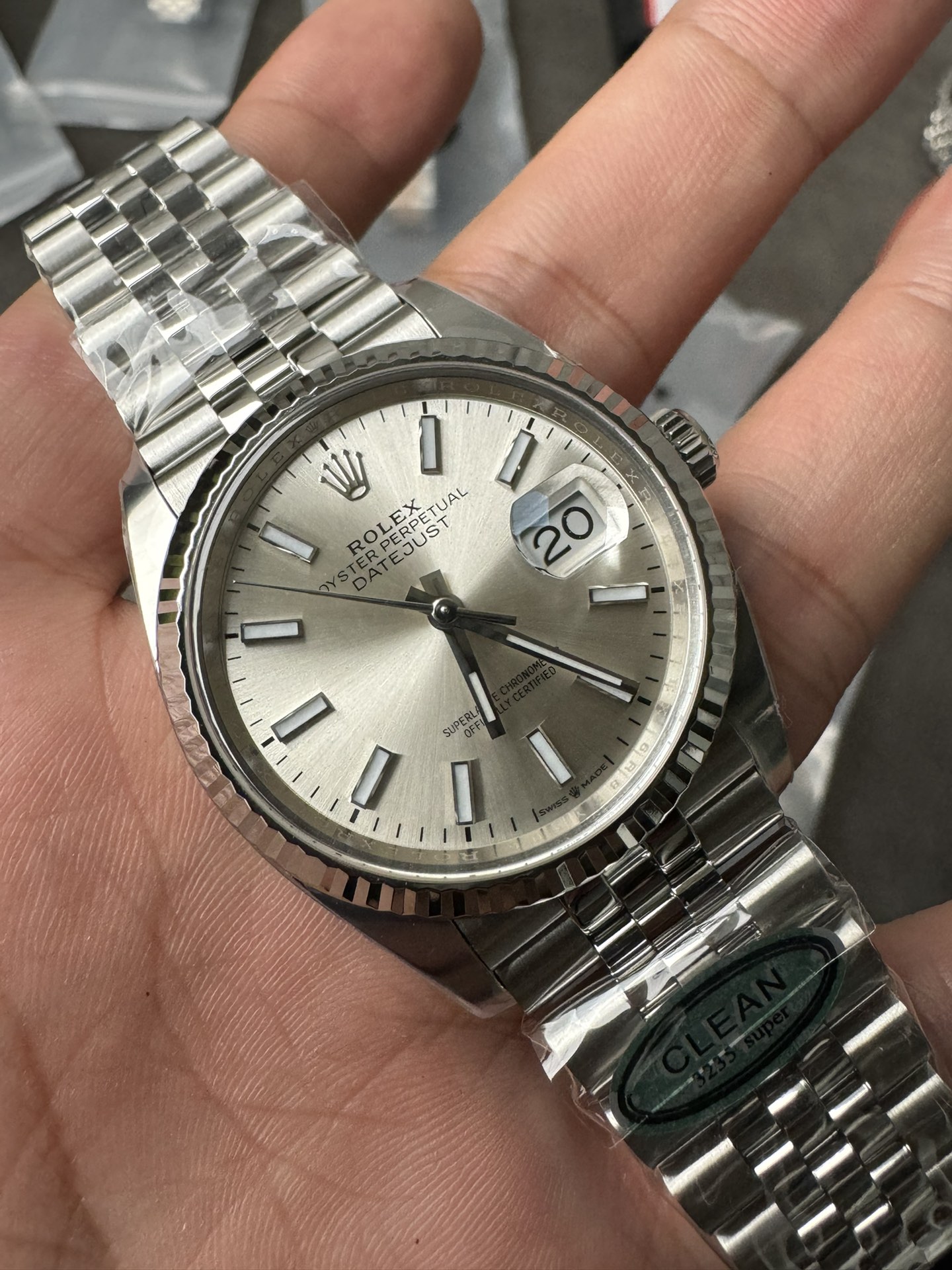 Rolex Datejust 126234 Fluted Bezel Silver Index Dial 36MM Unisex Replica Watch