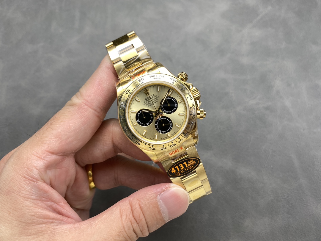 Rolex Daytona 116508 Yellow Gold Champagne Index Dial 40MM Mens Replica Watch
