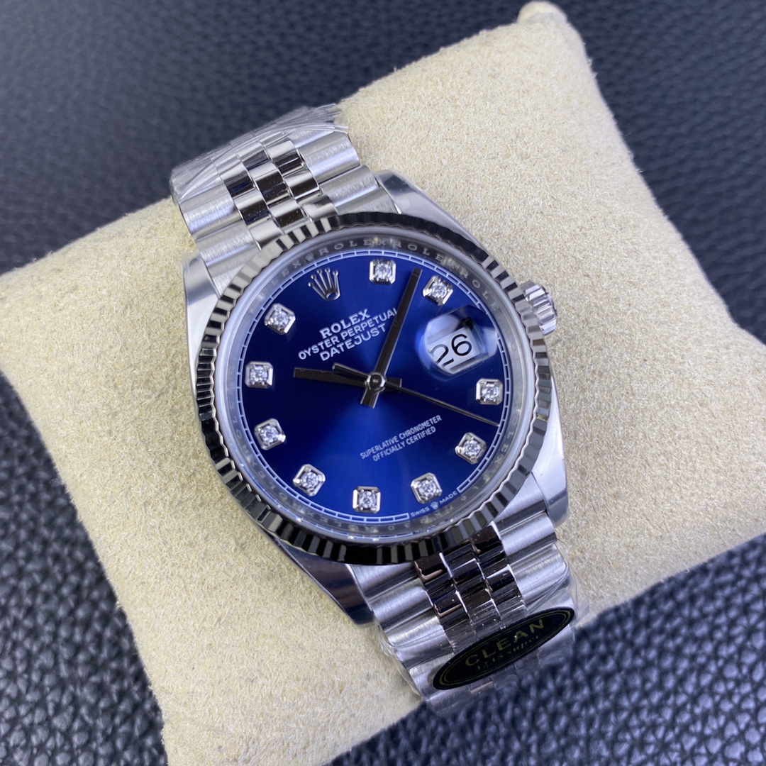 Rolex Datejust 126234 Blue Diamond Dial 36MM Unisex Replica Watch