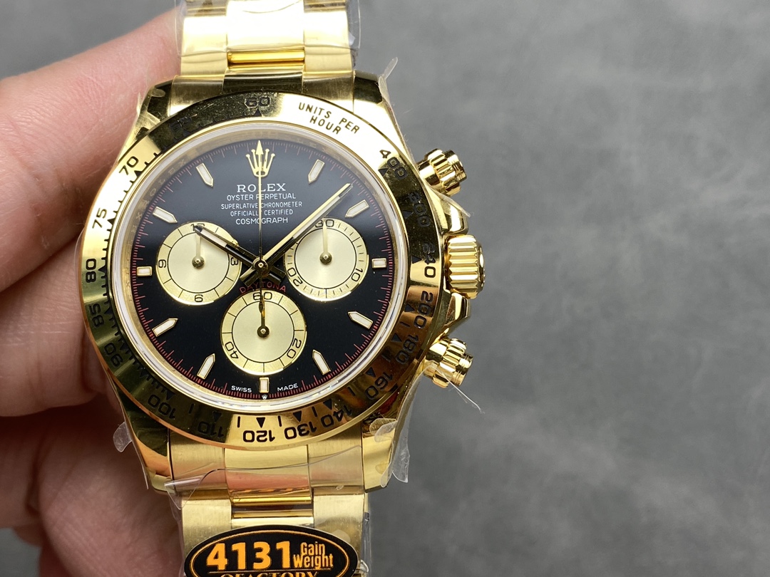 Rolex Daytona 116528 Yellow Gold Black Paul Newman Dial 40mm Mens Replica Watch
