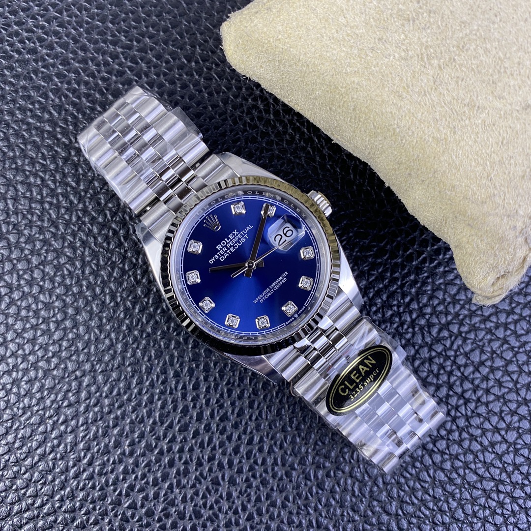 Rolex Datejust 126234 Blue Diamond Dial 36MM Unisex Replica Watch