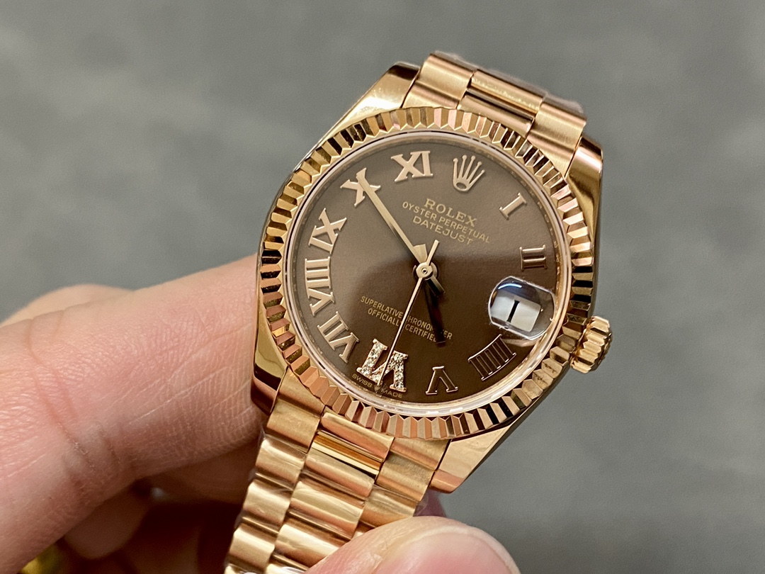 Rolex Datejust 31 Everose Gold Chocolate Dial m278275 0025