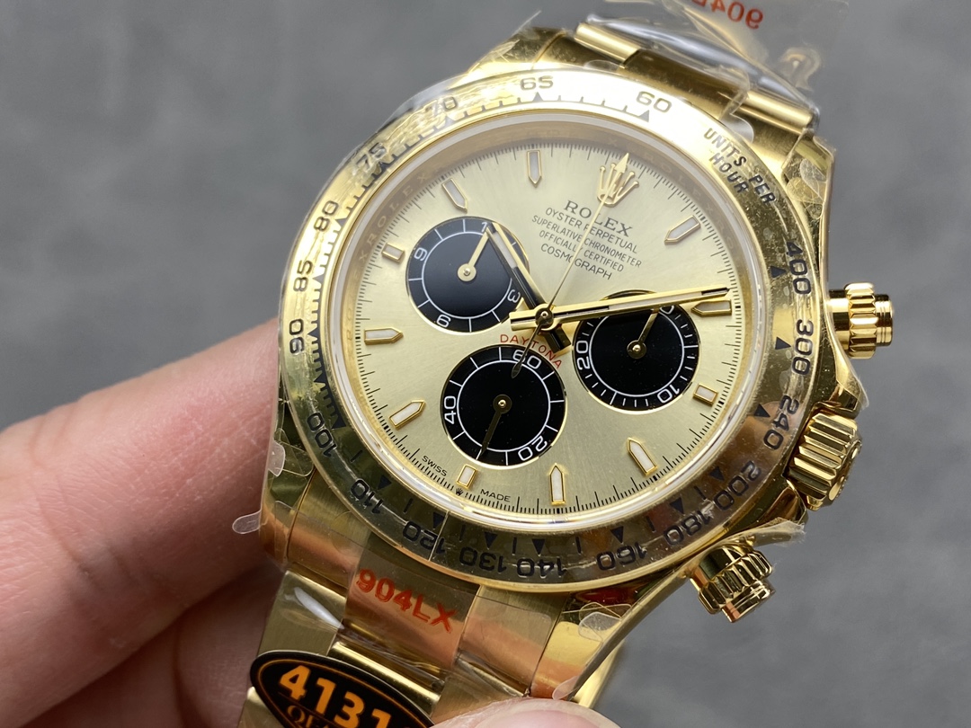 Rolex Daytona 116508 Yellow Gold Champagne Index Dial 40MM Mens Replica Watch