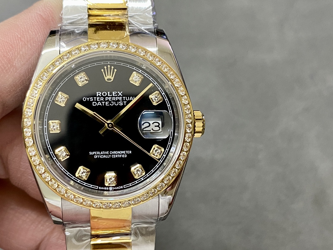 Rolex Datejust 36 Yellow Gold Black Dial m126283rbr 0008