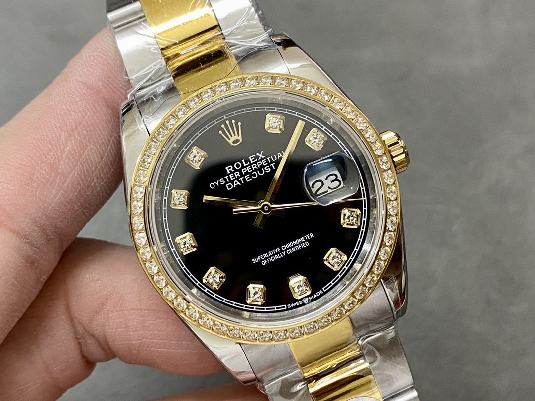 Rolex Datejust 36 Yellow Gold Black Dial m126283rbr 0008