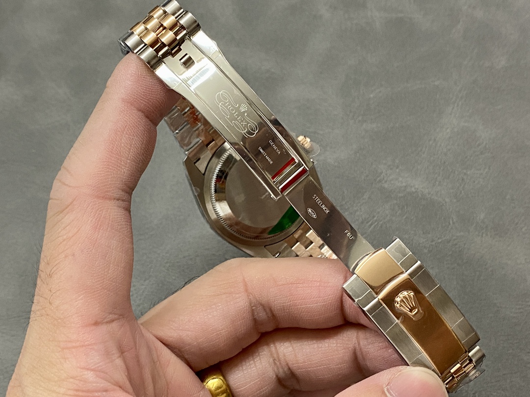 Rolex Datejust 36 Everose Gold Slate Diamond Pave Roman Dial m126231 0023 Women's Watch