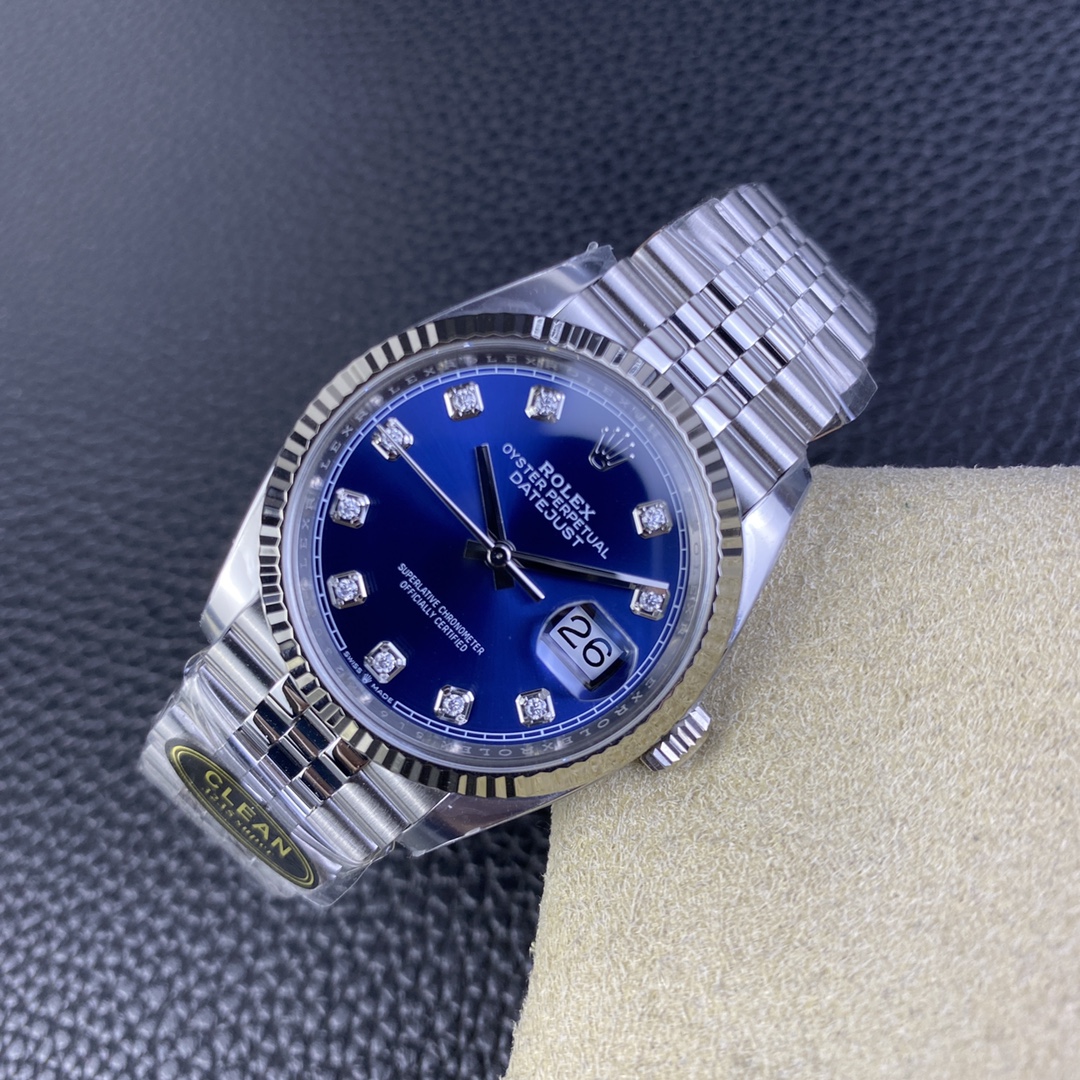 Rolex Datejust 126234 Blue Diamond Dial 36MM Unisex Replica Watch