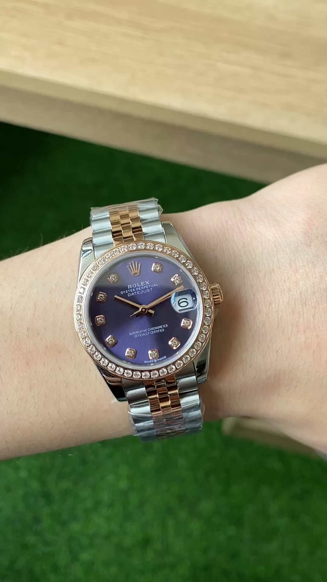 Rolex Datejust 28mm Everose Gold m279381rbr 0015 Aubergine Diamond Lady Watch