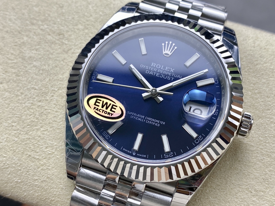 Rolex Datejust 126234 Blue Index Dial Fluted Bezel 36MM Unisex Replica Watch