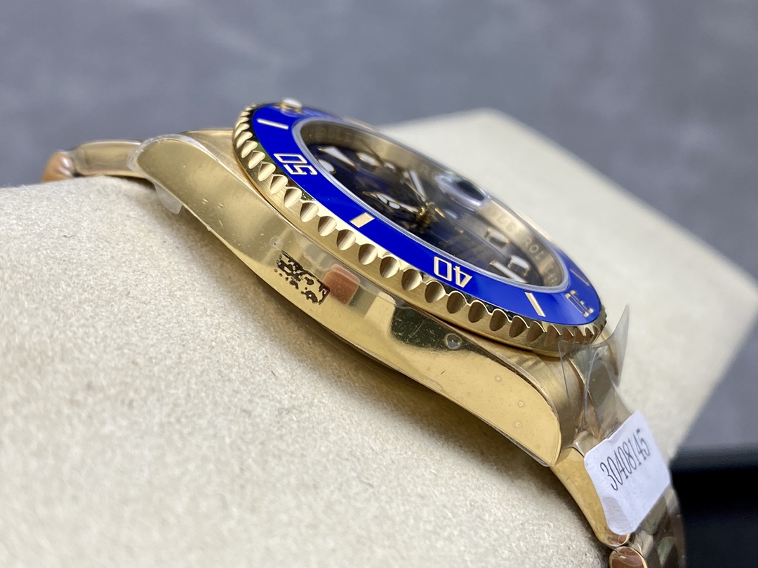Rolex Submariner 116618 Yellow Gold Blue Dial 40mm Mens Replica Watch