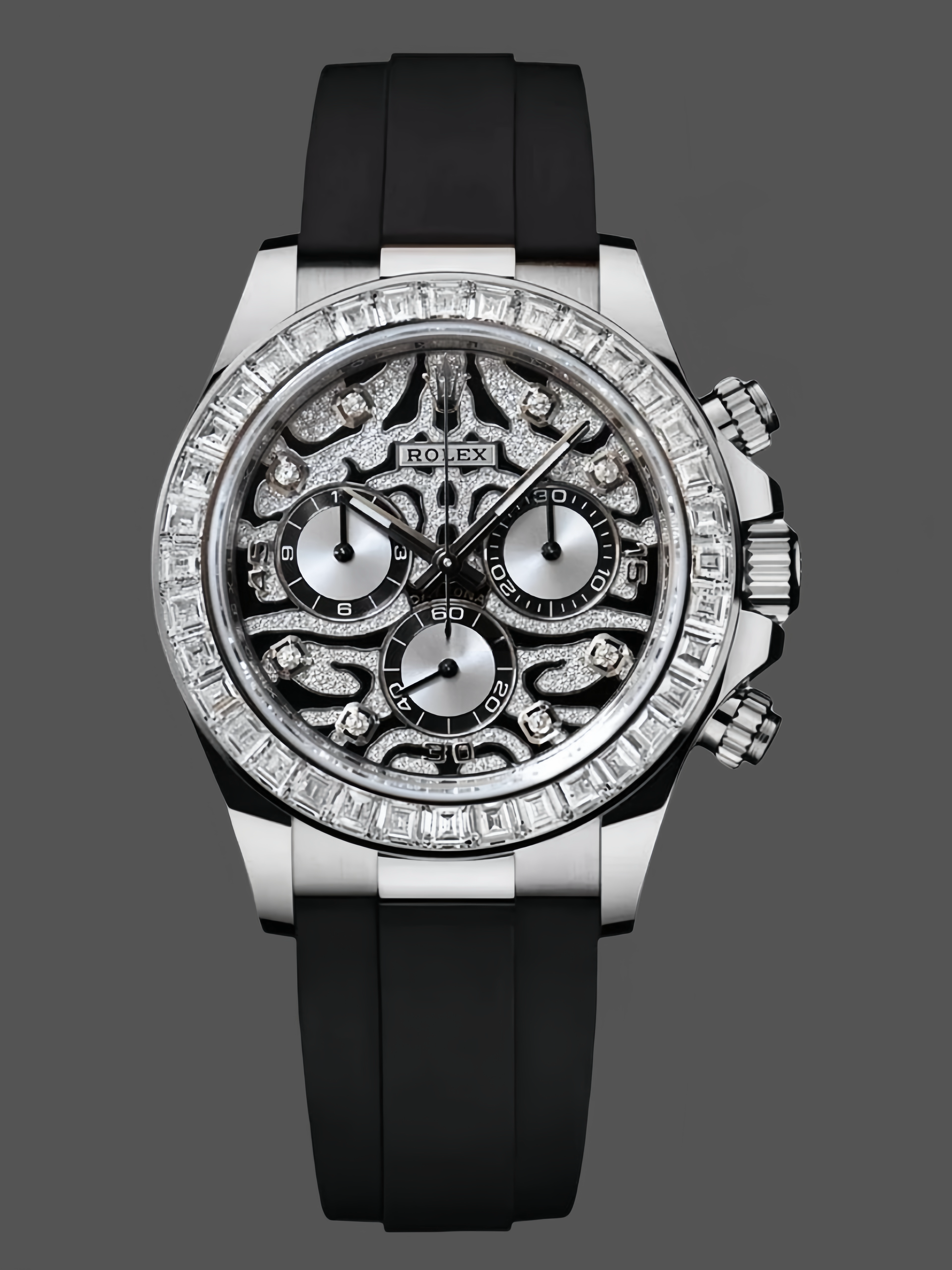 Rolex Daytona 40mm Eye of the Tiger White Gold Diamond Dial Oysterflex 116589TBR