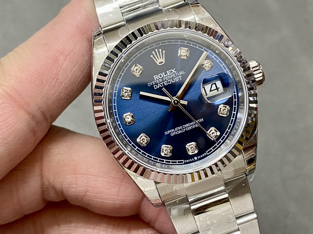 Rolex Datejust 126234 Blue Index Dial Stainless Steel 36MM Unisex Replica Watch