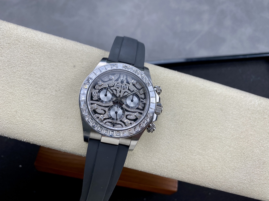 Rolex Daytona 40mm Eye of the Tiger White Gold Diamond Dial Oysterflex 116589TBR