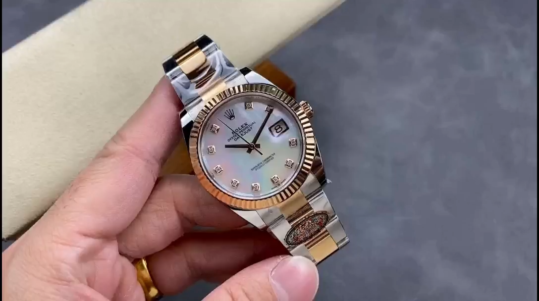 Rolex Datejust 41mm Steel and Yellow Gold 126333 0017 White Mop Diamond Oyster