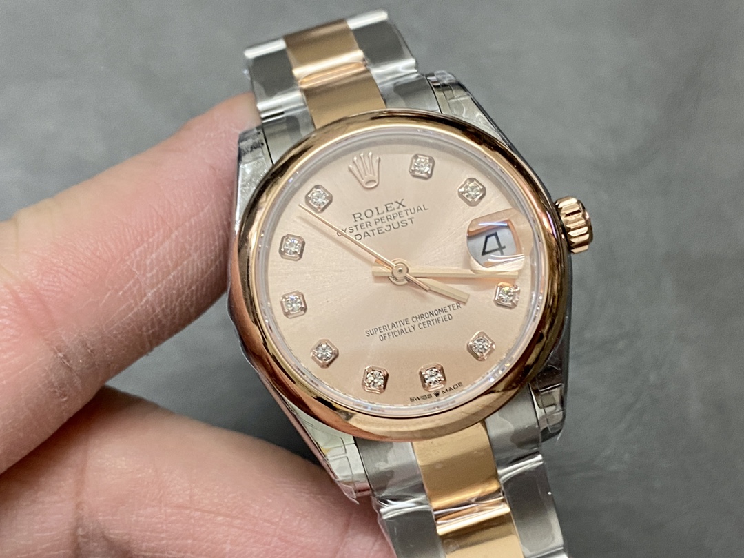 Rolex Datejust 31 Everose Gold Rose Diamond Dial M278241 0023 Women's Watch
