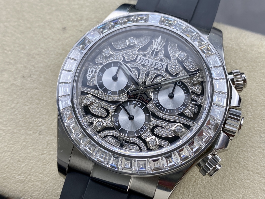 Rolex Daytona 40mm Eye of the Tiger White Gold Diamond Dial Oysterflex 116589TBR
