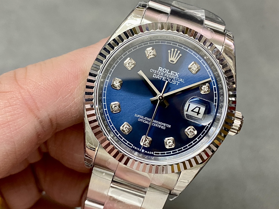 Rolex Datejust 126234 Blue Index Dial Stainless Steel 36MM Unisex Replica Watch