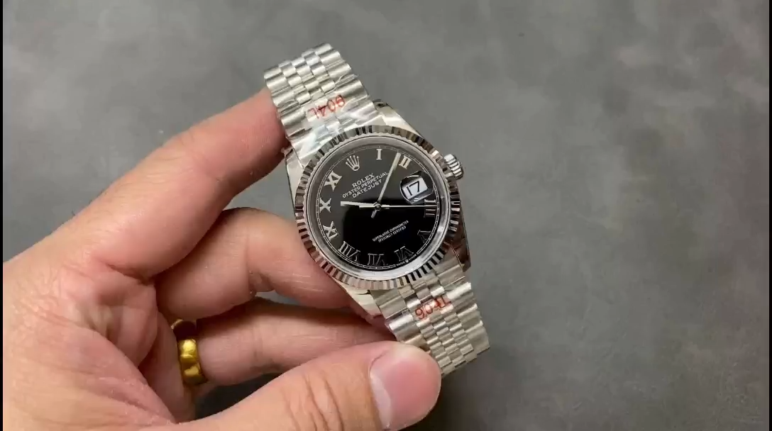 Rolex Datejust 116234 Stainless Steel Fluted Bezel Black Roman Dial 36mm Mens Replica Watch
