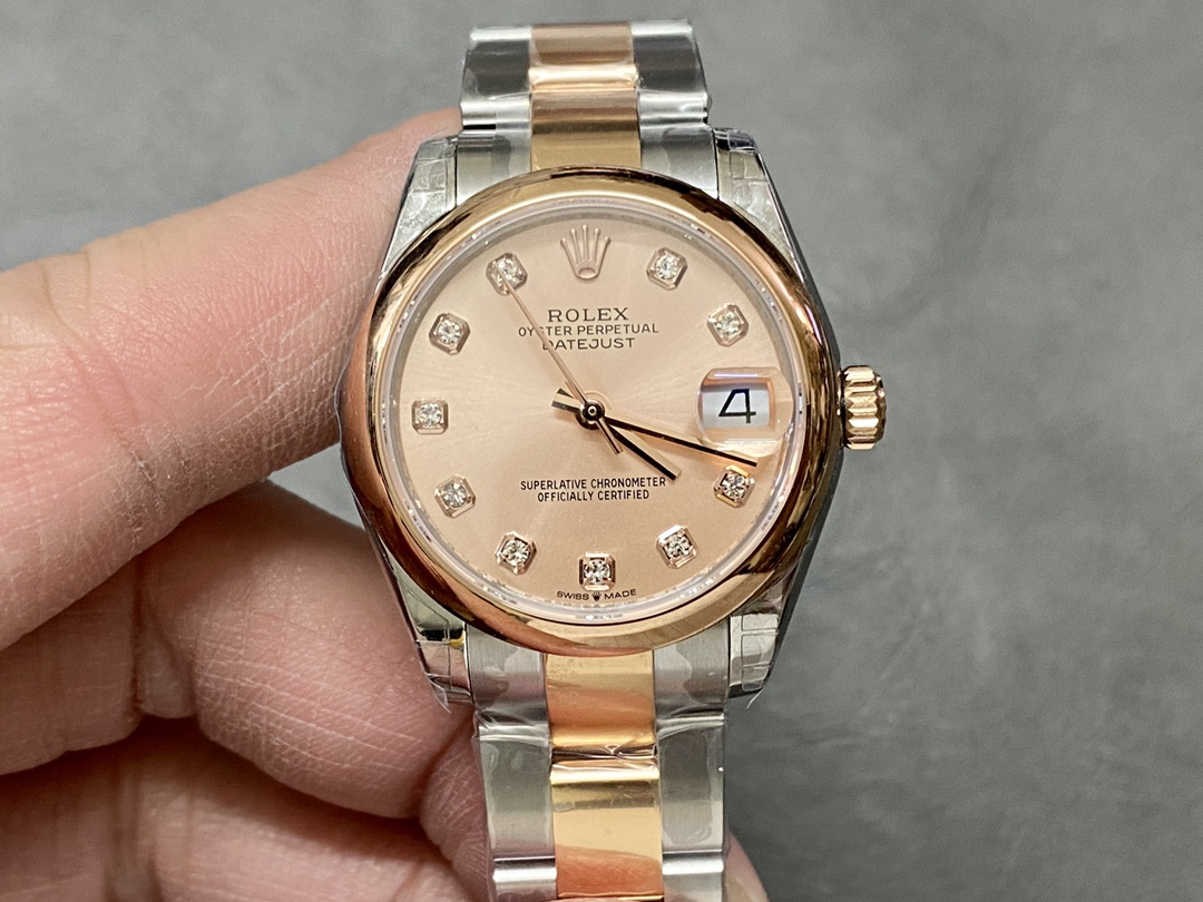 Rolex Datejust 31 Everose Gold Rose Diamond Dial M278241 0023 Women's Watch