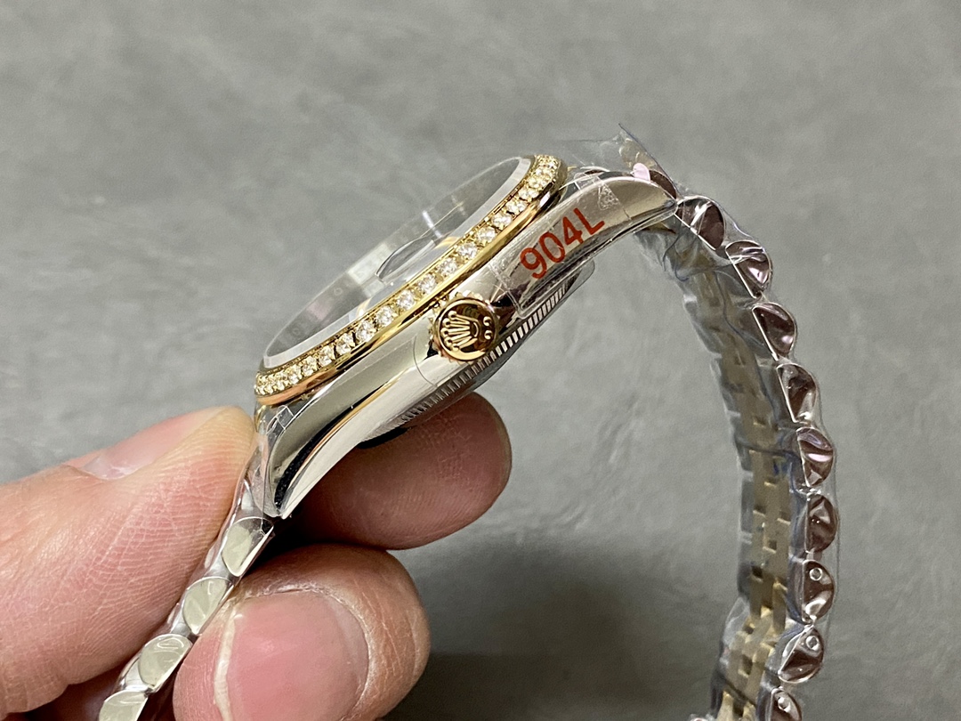 Rolex Datejust 36 Yellow Gold & Diamonds Slate Wimbledon Roman Dial m126283rbr 0021