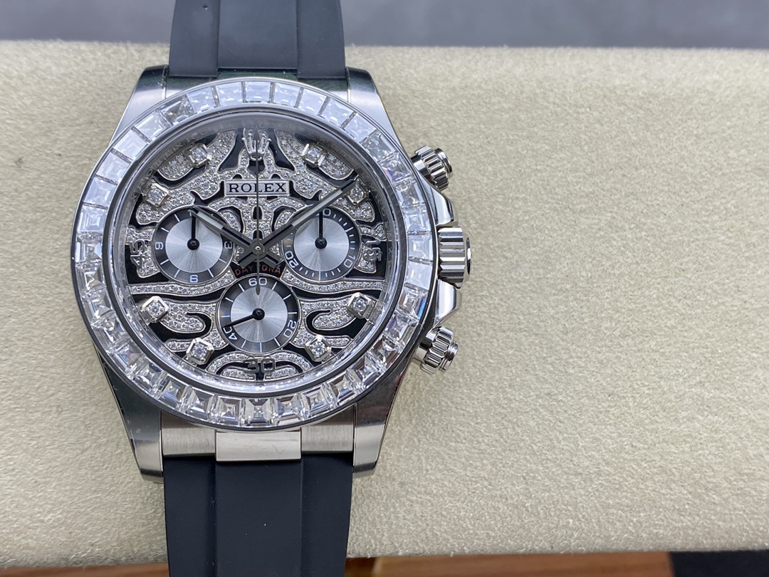 Rolex Daytona 40mm Eye of the Tiger White Gold Diamond Dial Oysterflex 116589TBR