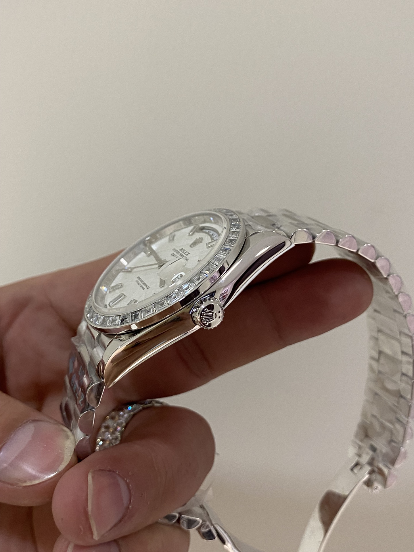 Rolex Day-Date 40 Platinum Meteorite Diamond Dial M228396TBR 0027 Men's Watch