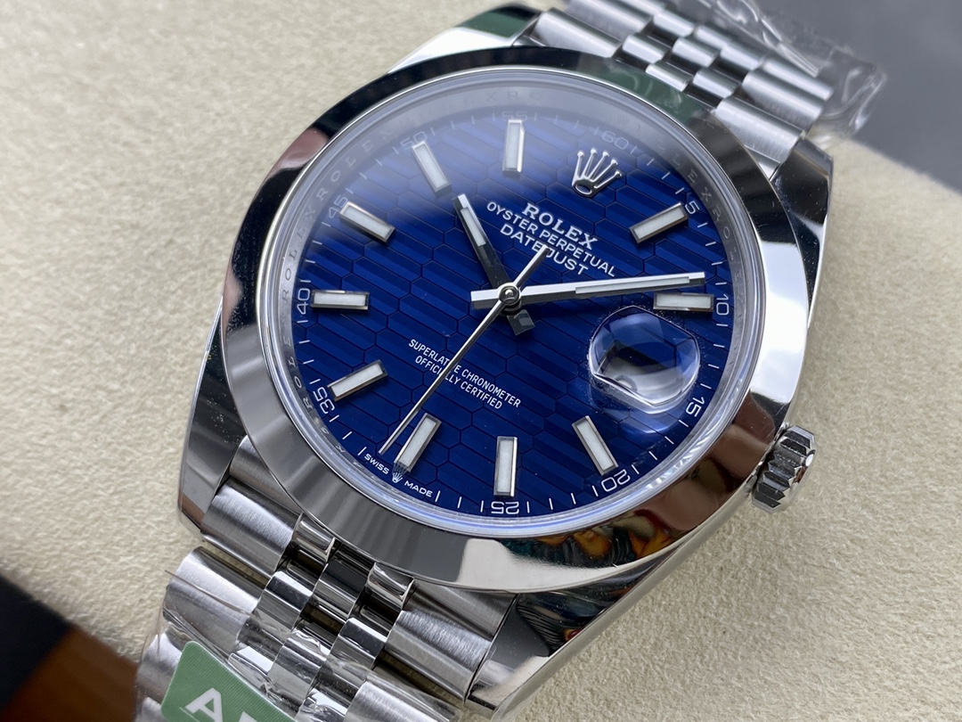 Rolex Datejust 41 Stainless Steel Smooth 126300 0024 Blue Stick Dial