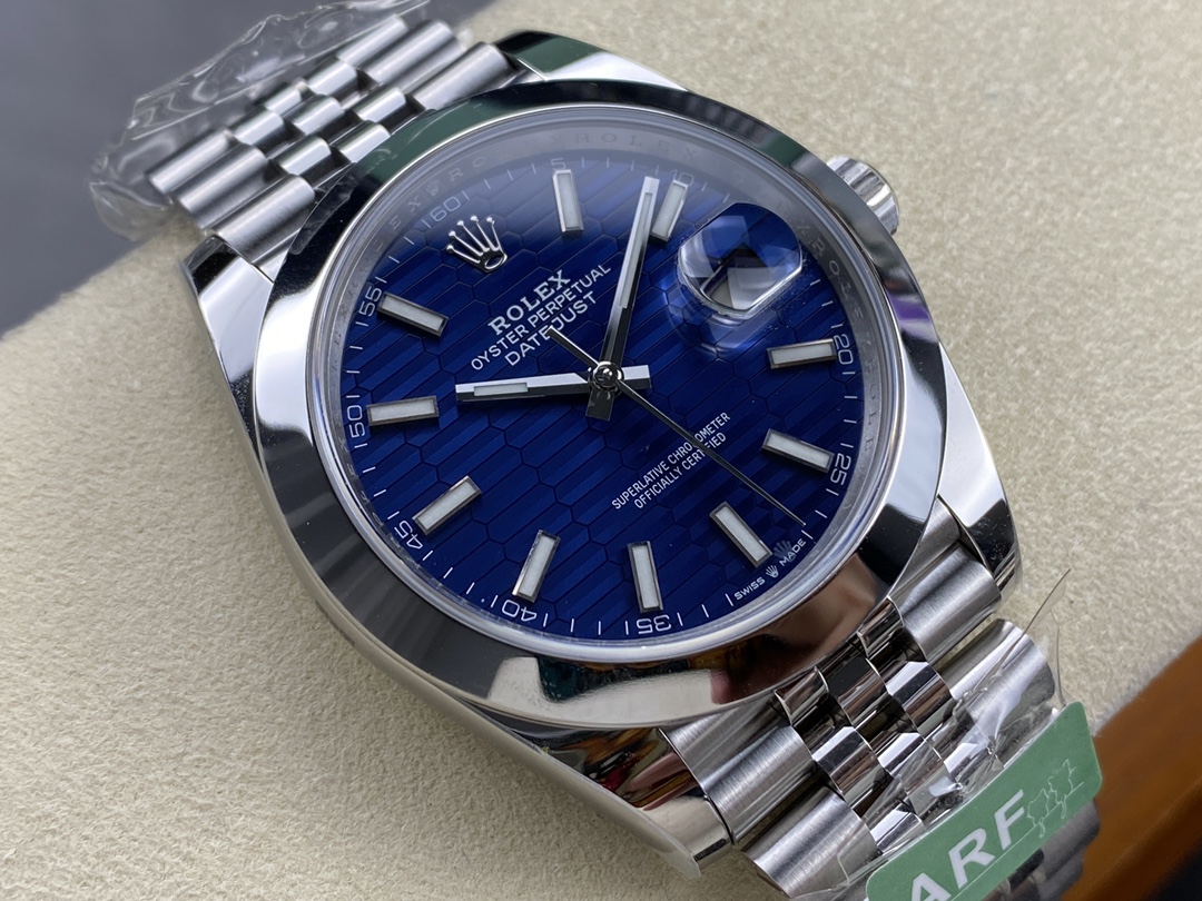 Rolex Datejust 41 Stainless Steel Smooth 126300 0024 Blue Stick Dial
