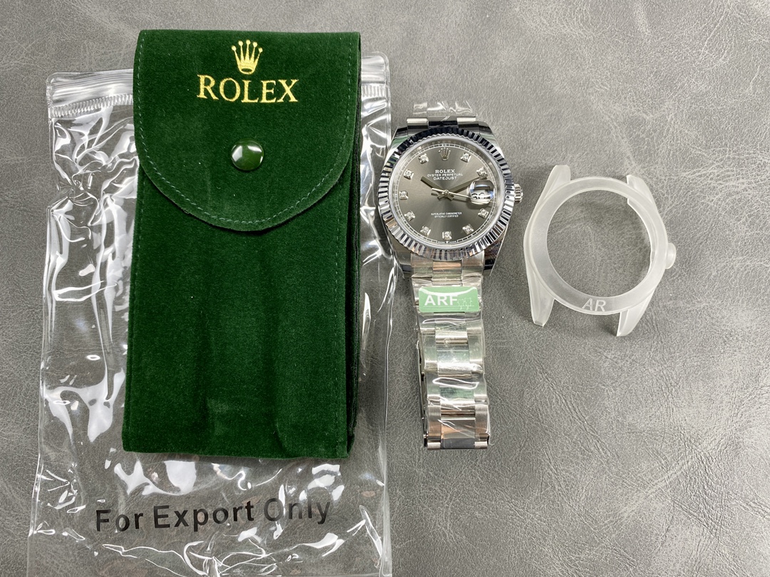 Rolex Datejust m126334 0005 Fluted Bezel Dark Rhodium Grey Dial 41MM Mens Replica Watch