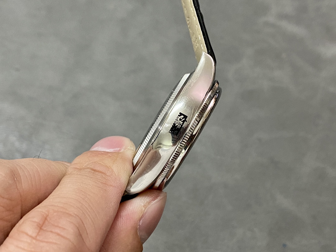 Rolex Cellini Dual Time 50529 Black Dial White Gold 39mm Mens Replica Watch