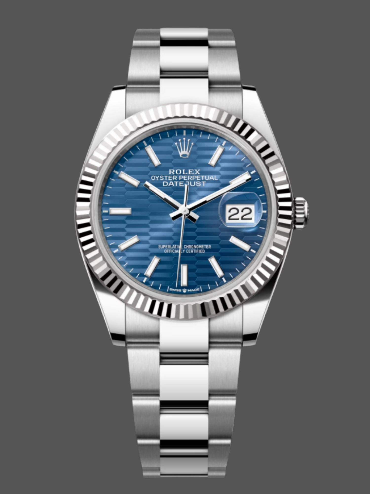 Rolex Datejust 126334 Fluted Bezel Blue Fluted-motif Dial 41MM Mens Replica Watch