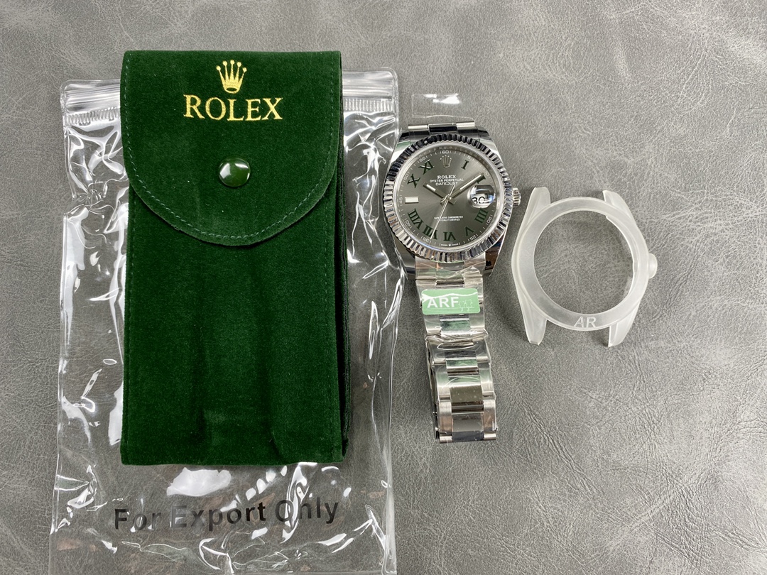 Rolex Datejust m126334 0021 Fluted Bezel Grey Wimbledon Dial 41MM Mens Replica Watch