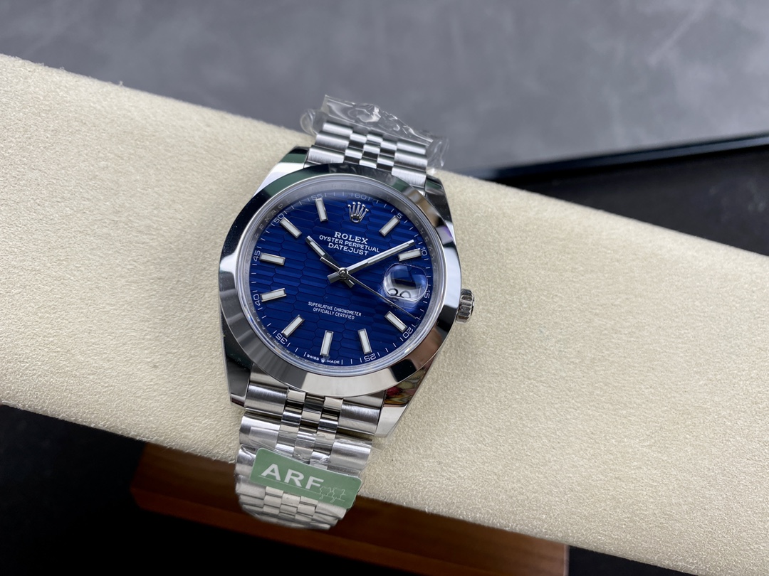 Rolex Datejust 41 Stainless Steel Smooth 126300 0024 Blue Stick Dial