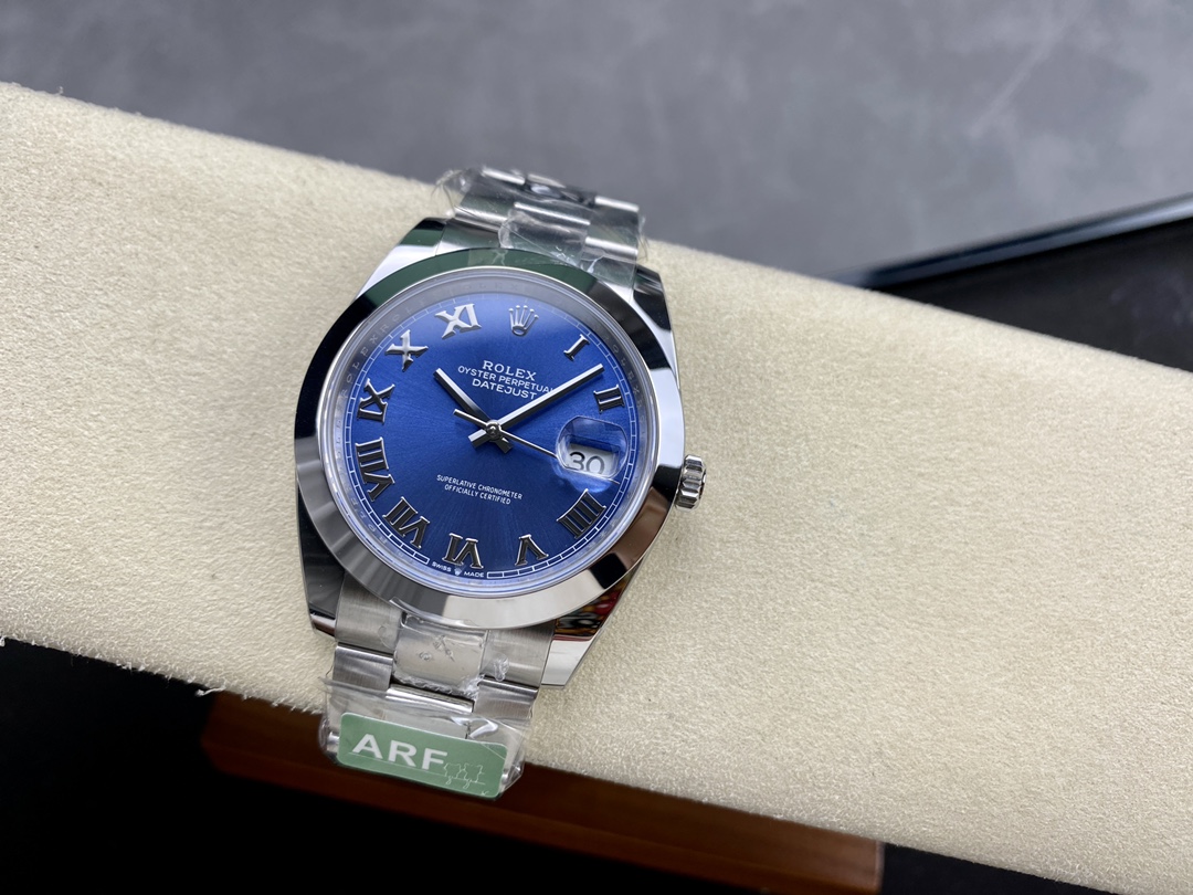 Rolex Datejust 41 Stainless Steel Azzuro Blue Roman Dial M126300 0017 Men's Watch