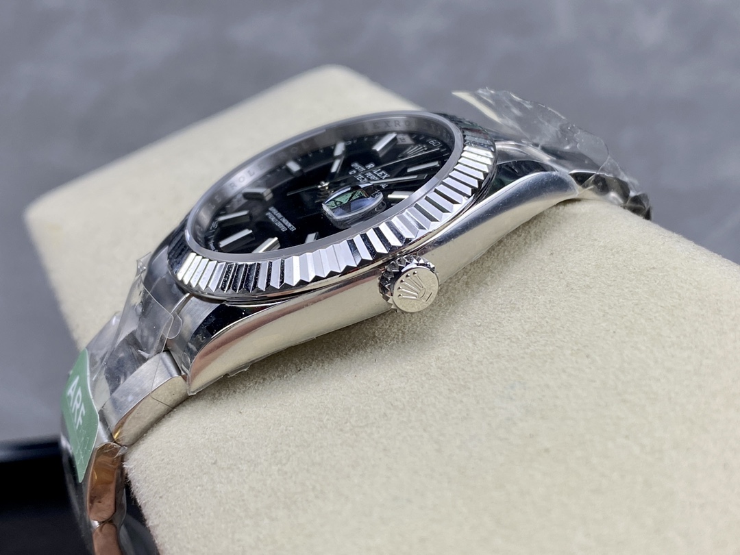 Rolex Datejust m126334 0017 Fluted Bezel Black Dial 41MM Mens Replica Watch