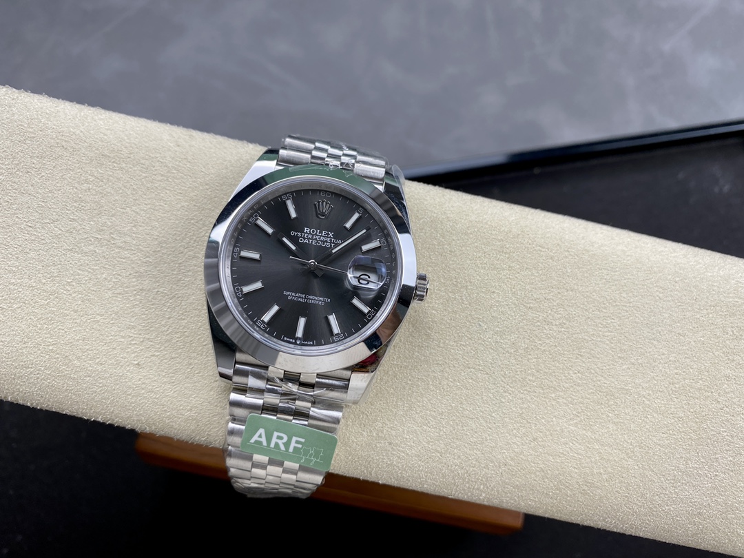 Rolex Datejust 41 Stainless Steel Grey Dial Jubilee Band M126300 0008 Men's Watch