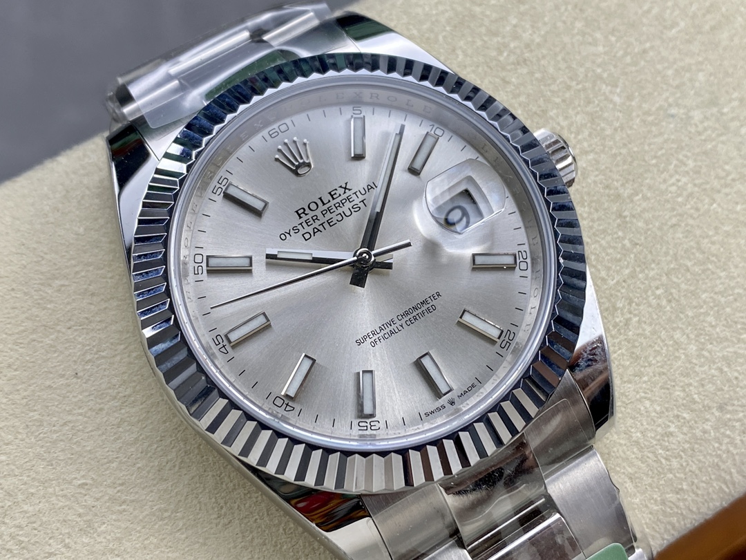 Rolex Datejust 126334 0003 Fluted Bezel Silver Dial 41MM Mens Replica Watch
