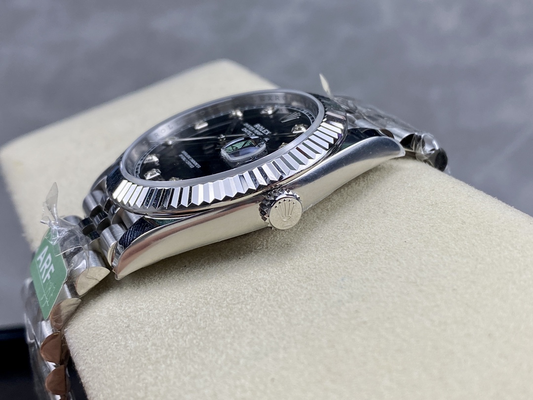 Rolex Datejust 41mm Black Diamond Dial White Rolesor Case m126334 0012 Men's Watch