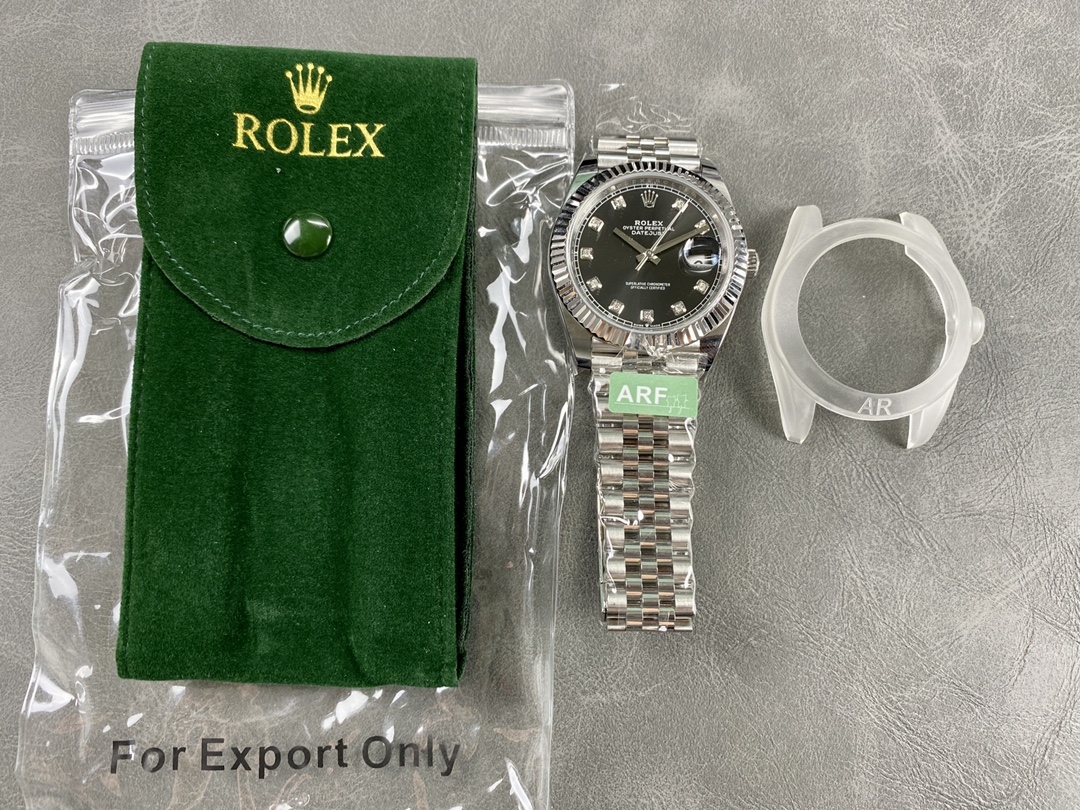 Rolex Datejust 41mm Black Diamond Dial White Rolesor Case m126334 0012 Men's Watch