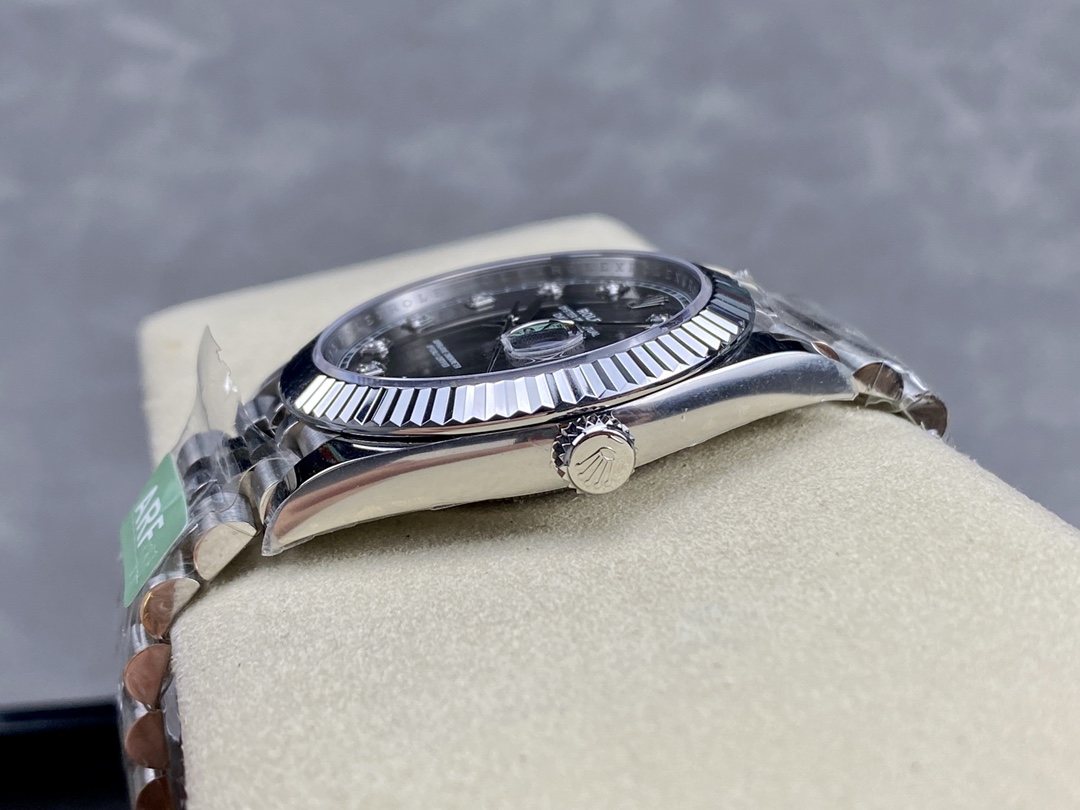 Rolex Datejust 41 Rhodium Diamond Dial Fluted Bezel m126334 0006 Men's Watch