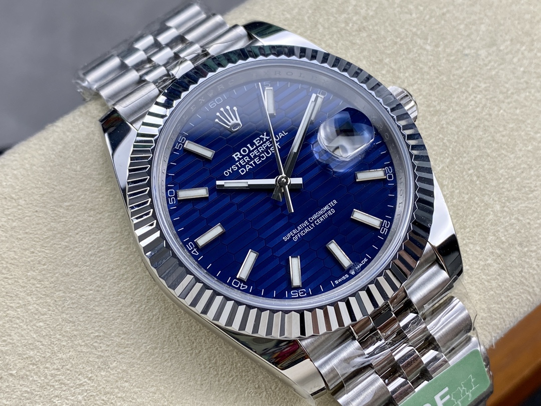 Rolex Datejust 41mm Stainless Steel 126334 Blue Index Jubilee Men's Watch