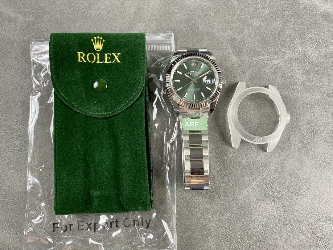 Rolex Datejust 41mm Fluted Bezel Green Dial m126334 0027 Mens Replica Watch