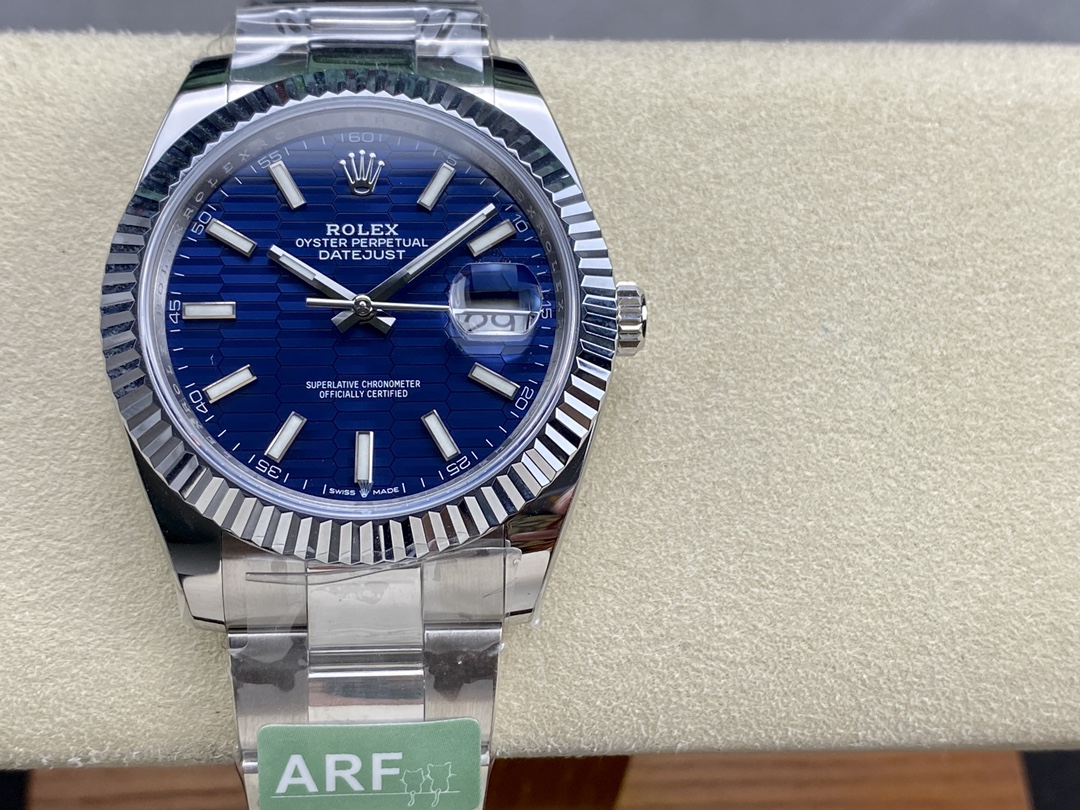 Rolex Datejust 126334 Fluted Bezel Blue Fluted-motif Dial 41MM Mens Replica Watch