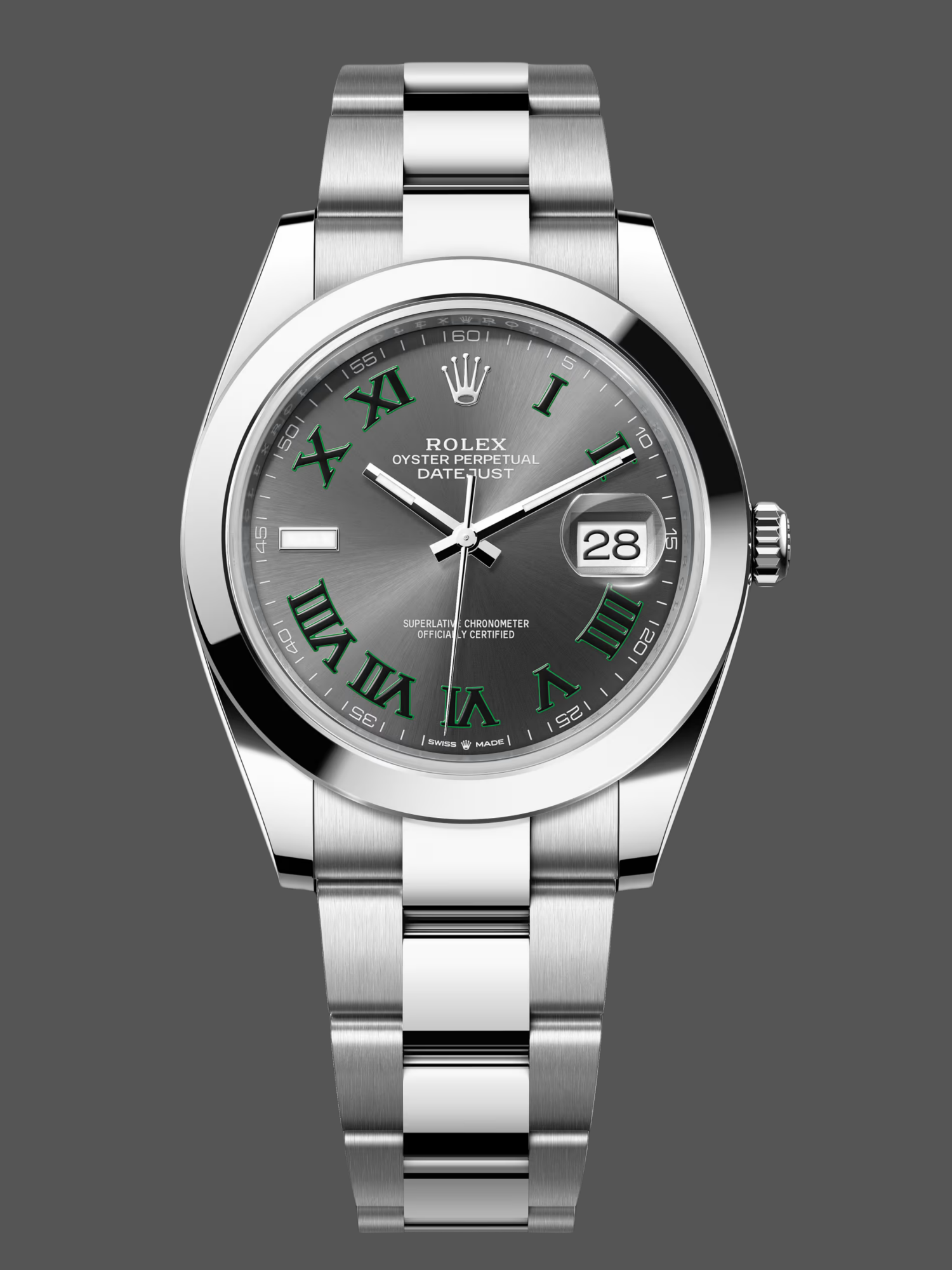 Rolex Datejust 41 Oyster Stainless Steel Slate M126300 0013 Men's Watch